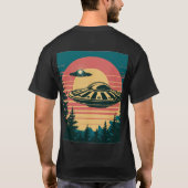 T-shirt noir Alien rétro Sunset (Dos)