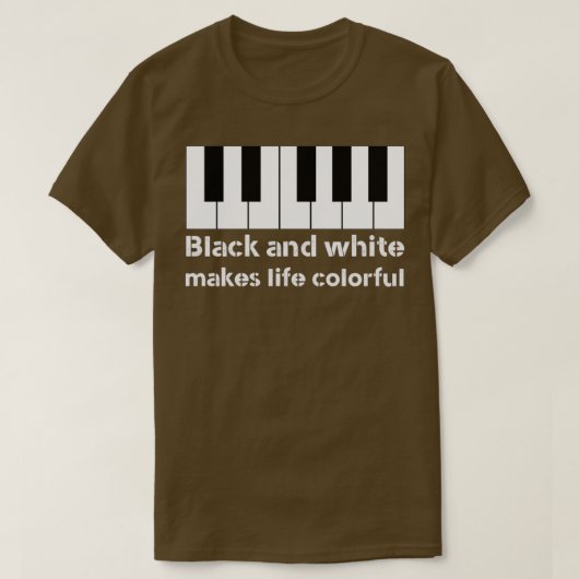 T-shirt Noir ampli piano blanc (Design devant)