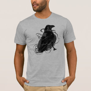 T-shirt noir artistique urbain de LoneCrow