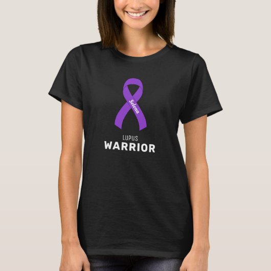 T-shirt noir au ruban Lupus (Devant)