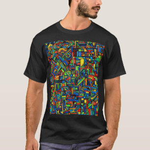 T-shirt noir avec design Carré coloré