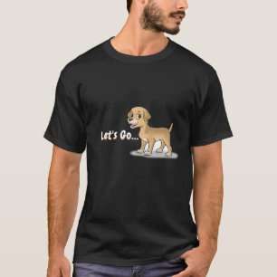 T-shirt noir avec design chien mignon décontracté