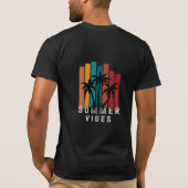 T-shirt noir avec design d'été (Dos)