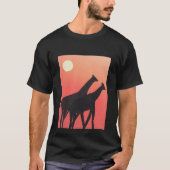 T-shirt noir avec design Giraffe (Devant)