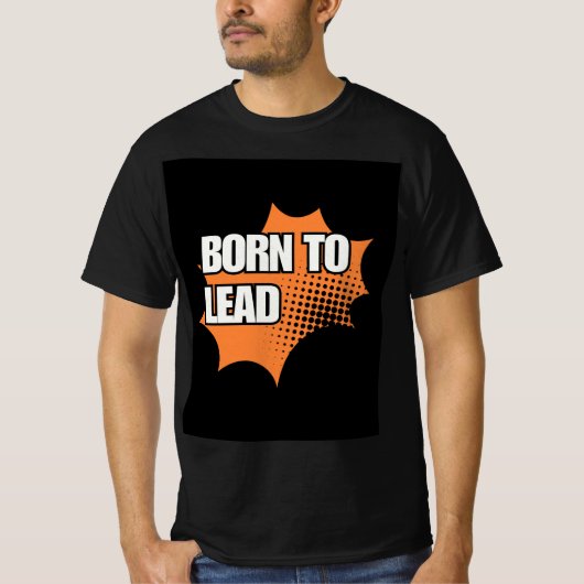 T-Shirt NOIR AVEC DESIGN ORANGE (Devant)