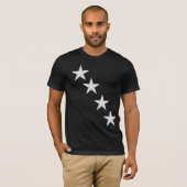 T-shirt noir avec étoiles en diagonale (Devant entier)