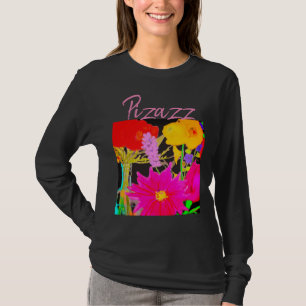 T-shirt noir avec fleurs par artiste