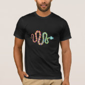 T-shirt noir avec serpent multicolore (Devant)