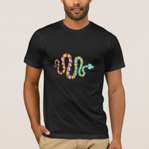 T-shirt noir avec serpent multicolore