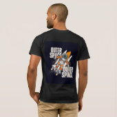 T-Shirt noir avec un motif d'espace (Dos entier)