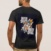 T-Shirt noir avec un motif d'espace (Dos)