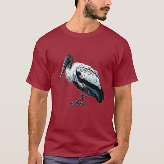 T-shirt noir basique de cigogne (Devant)