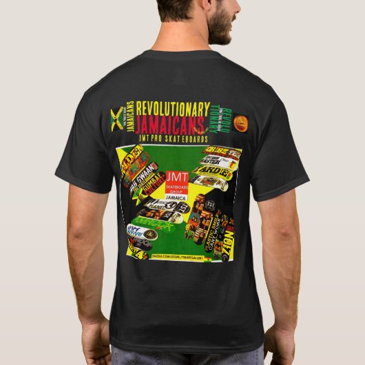 T-shirt noir basique pour les JAMAÏCAINS RÉVOLUTIO (Dos)