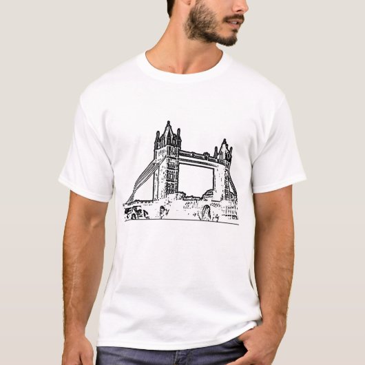 T-shirt Noir blanc de pont de l'Angleterre Londres le (Devant)