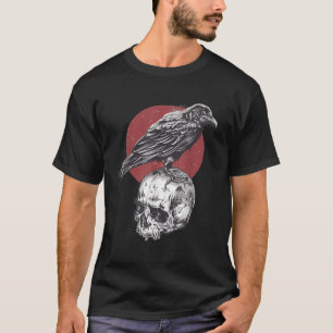 T-shirt Noir blanc goth rouge conception occulte crâne cor