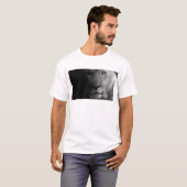 T-shirt Noir Blanc Motivation Leadership Lion Portrait (Devant entier)