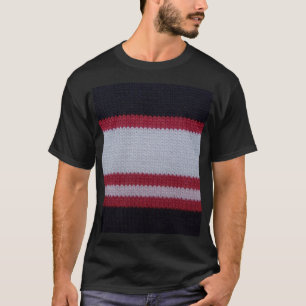 T-shirt Noir blanc rouge : Motif en tissu lainé nui
