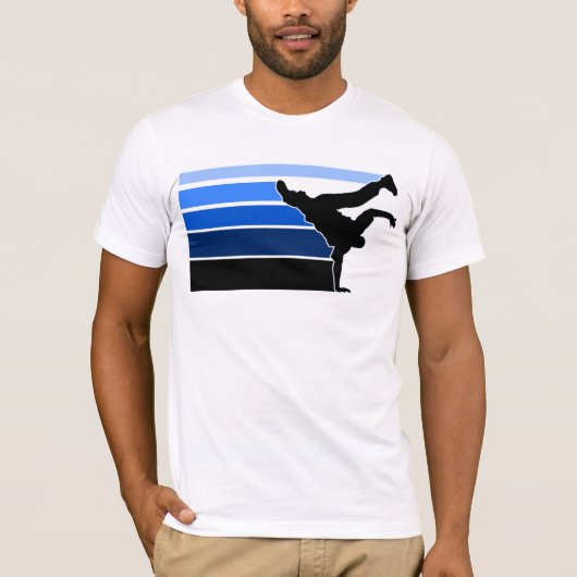 T-shirt Noir bleu de gradient de BBOY (Devant)