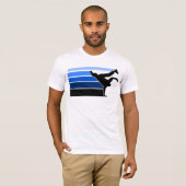 T-shirt Noir bleu de gradient de BBOY (Devant entier)