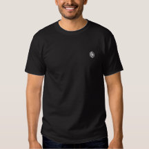T-shirt noir brodé au monogramme masculin