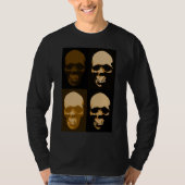 T-shirt Noir Brown Pop Art Retro Stylish Crâne (Devant)