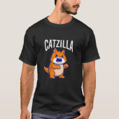 T-shirt noir CATZILLA (Devant)