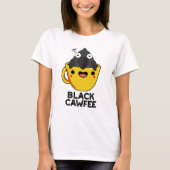 T-shirt Noir Cawfee Funny Crow Coffee Pun de café (Devant)