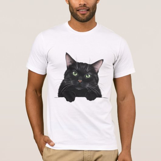 T-shirt noir chat (Devant)