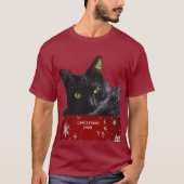 T-shirt Noir Chat Noël 20XX Unisex (Devant)
