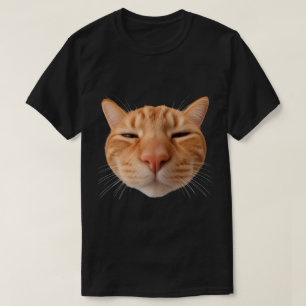 T-shirt noir chat orange drôle