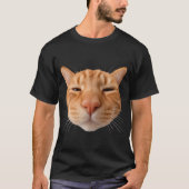 T-shirt noir chat orange drôle (Devant)