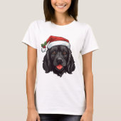 T-shirt noir Cocker Spaniel Noël (Devant)