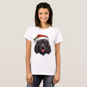 T-shirt noir Cocker Spaniel Noël (Devant entier)