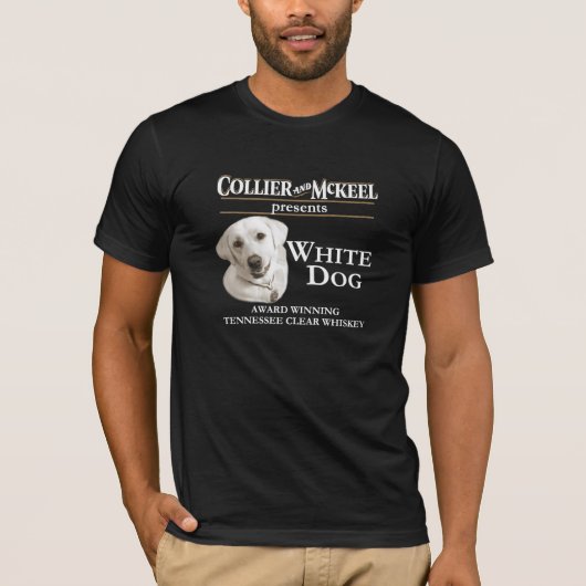 T-shirt noir Collier et McKeel White Dog (Devant)