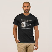 T-shirt noir Collier et McKeel White Dog (Devant entier)
