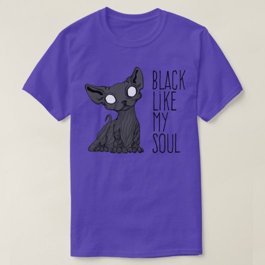 T-shirt Noir comme mon âme Kitten1 (Design devant)