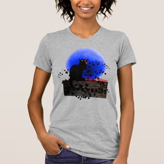 T-shirt Noir conversation avec Rose rouge simple (Devant)