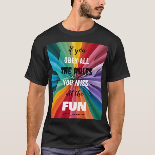 T-shirt noir couleur fun (Devant)