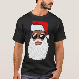 T-shirt Noir Croire Père Noël Africain Américain Père Noël