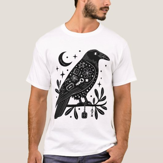 T-shirt noir Crow (Devant)