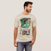 T-shirt noir de bande dessinée rétro Rider (Devant entier)