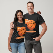 T-shirt noir de base Big Basketball (Unisexe)