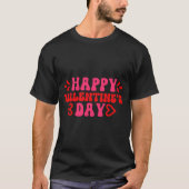 T-shirt noir de base heureux Saint-Valentin (Devant)