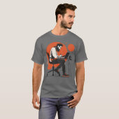 T-shirt noir de base imprimé (Devant entier)