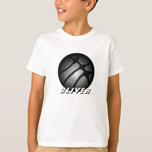 T-shirt noir de basket-ball en argent métallique