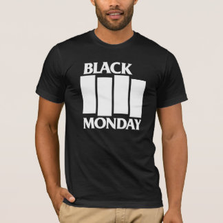T-shirt noir de drapeau noir de lundi