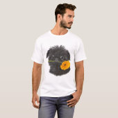 T-shirt Noir de griffon de Bruxelles pour l'habillement (Devant entier)