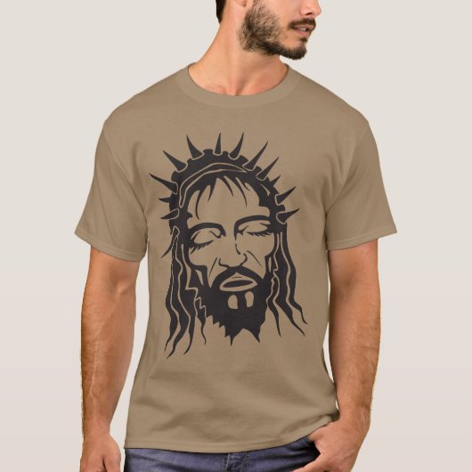 T-shirt noir de Jésus (Devant)