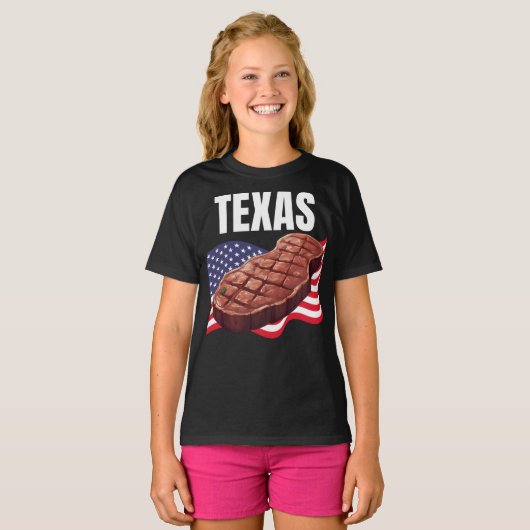 T-shirt noir de la fille du Texas (Devant entier)