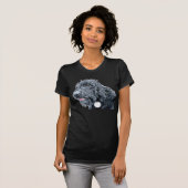 T-shirt noir de Labradoodle (Devant entier)